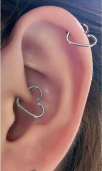 Takıconcept Çelik Kalp Figürlü Helix  Daith Piercing - Gümüş