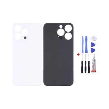 Iphone 14 Pro Max Beyaz Uyumlu Arka Cam Kapak Pil Kapağı Tamir Set B7000 Set Beyaz