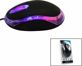 Everest Km-6809  Kablolu Usb - Işıklı  Siyah Optik Mouse  1200 Dpı   Vakumlu Ambalaj  110Cm Kablo (5314)