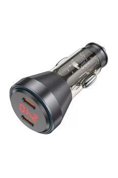 coofbe Super Şarj Dijital Göstergeli Çift Type-c Girişli Pd60w Araç Şarjı Araç Çakmaklık Hızlı Şarj