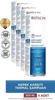 Bioxcin Aqua Thermal Kepek Karşıtı Şampuan 300ml Tüm Saç Tipleri 4 Adet