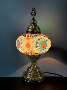 YILDIZ Çok Renkli Mozaik Lamba Masaüstü Dekoratif Lamba