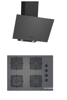 Bosch Gri 2 li Ankastre Set 324 ( DWK64PJ70T - POP7C9P30O ) 67 cm Ocak