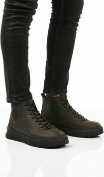 Bulldozer Antrasit Nubuk Hakiki Deri Kaymaz Erkek Bot 260014 M - 41