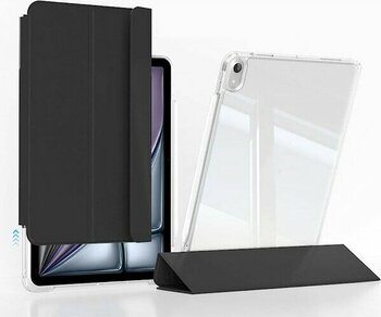 Fogy Apple iPad Air 13 Inç M2/M3 2025 Uyumlu Kılıf Pen Charge Şeffaf Kalem Bölmeli Case - Siyah