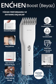 Enchen Enchen Boost Beyaz Taşınabilir Şarjlı Saç Kesim Makinesi