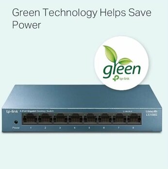 TP-Link LS108G 10/100/1000 Mbps RJ45 8 Port Gigabit Metal Kasa Switch
