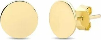 14 Ayar Taşsız Yuvarlak Tasarım Altın Küpe