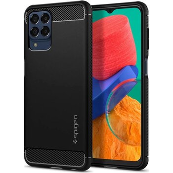Spigen Galaxy M33 5g İle Uyumlu Kılıf Rugged Armor Black Siyah Sadece Kılıf