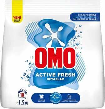 Omo Active Fresh ferahlatıcı koku toz beyazlar için 1.5 kg Toz Deterjan