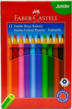 Faber Castell Jumbo 12'li 12 Renk Kuru Boya Kalemi