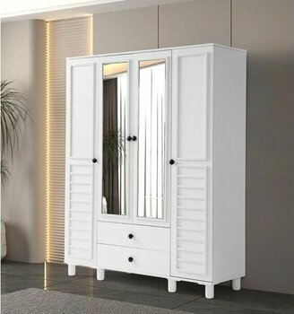 Ecem Mdf 4 Kapılı Dolap Beyaz