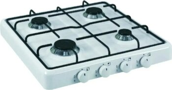 abnturk 4 Gözlü Tüplü LPG Uyumlu Set Üstü Ocak Beyaz Renk Önden Düğmeli