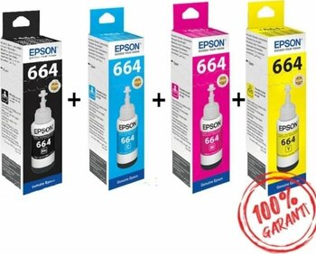 Epson L3060 T664 4 adet CMYK Epson EcoTank L serisi yazıcılar Mürekkep Seti