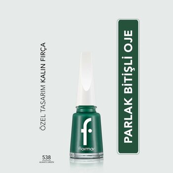 Flormar Nail Enamel Yoğun Pigmentli Oje 538 Always Green