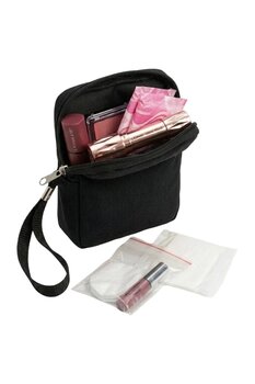 NS reliable Siyah Kadın Hijyenik Ped Saklama Çantası - Mini Organizer Düzenleyici Kılıf - 10x14x3 cm