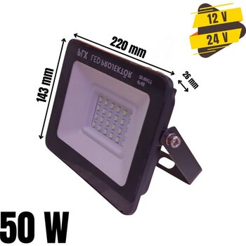 50W LED Projektör IP65 Su Geçirmez, 12/24V Dc Dış Mekân Aydınlatma - 50 W
