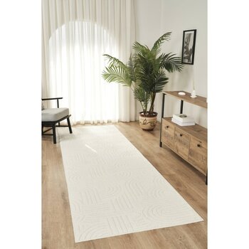Konfor Halı Rivon RN09 Krem Yumuşak Dokulu Kaymaz Taban Salon Mutfak Koridor Oturma Odası Yolluk Halı - 200 x 300 cm