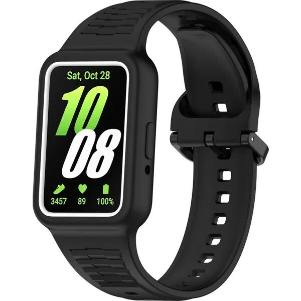 Kaneed Galaxy Fit3 Silikon Kayış Siyah Saat Kayışı