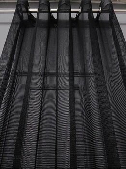 Siyah File Rustik Tül Perdesi Kuşgözü Perde Rustik Tül Perde