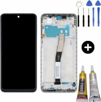 Xiaomi Redmi Note 9 Pro Uyumlu Çıtalı Hk Lcd Ekran Dokunmatik Beyaz + Montaj Seti Çok Renkli