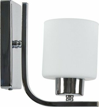 Fer Avize  Esila Modern Siyah Renk Spor Beyaz Camlı Duvar Tekli Aplik - Krom