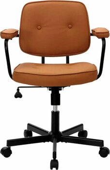 Adore Mobilya Button Koyu Hardal Suni Deri Çalışma Sandalyesi