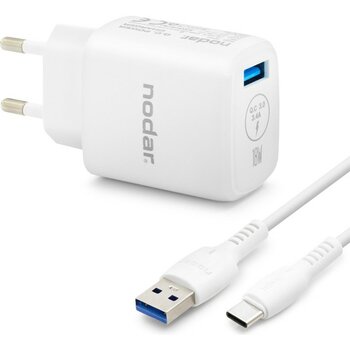 Elektronikçim Type-C Qc 3.0 Hızlı Şarj Seti 18W 3.4A USB Adaptörlü - Beyaz ND1010 - 1 - Renkli
