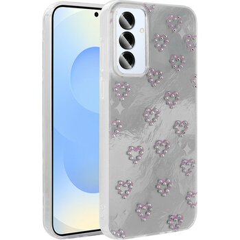 Galaxy S24 Fe Kılıf Kamera Korumalı Figürlü Omsy Ponti Silikon Kapak - Beyaz