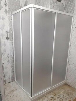 Nokta Duşakabin Teknesiz Plastik Mika Camlı Duşakabin ND405 - 130 x 90 cm