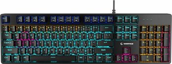 Rampage Nimbus Siyah USB Rainbow Türkçe Red Switch 26 Tuş Anti-Ghosting Mekanik Klavye Oyuncu Klavyesi