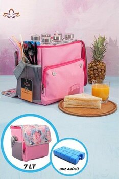 Perlotus Termal Çanta Termos Çanta Piknik Kamp Çanta Soğuk Tutan Çanta Pembe - Standart