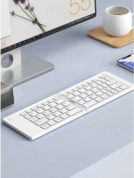 Erdineks Ultra Ince Katlanabilir Beyaz Bluetooth Kablosuz Klavye