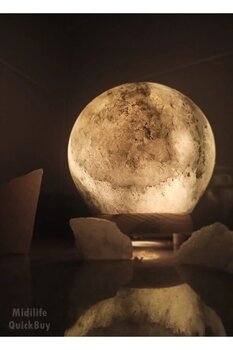 Ankaflex Doğal Küre Lamba Dekoratif Tuz Lambası Abajur 1-2 Kg Gece Lambası