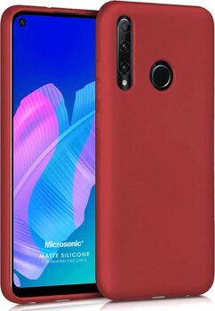 Microsonic Matte Silicone Huawei P40 Lite E Kılıf Kırmızı