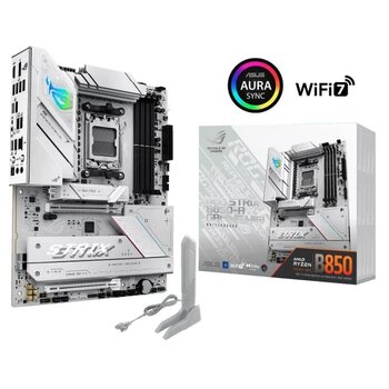 Asus Rog Strıx B850-A Gamıng Wıfı Amd B850 Am5 Ddr5 6400 Dp Hdmı 3X M2 Usb3.2 Wifi 6E Bt Aura Rgb 2.5Gbit Lan Atx Armoury Crate Aı Suite 3 Pcıe