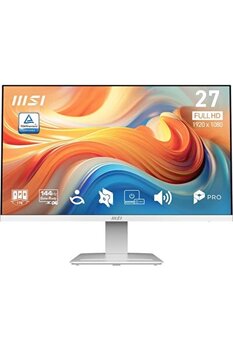 MSI PRO Mp273w E14a 27" 1920x1080 FHD 16:9 Flat 144 Hz 1 MS (mprt) FreeSync IPS Monitör Beyaz