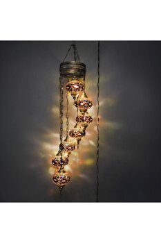 Asylove Mozaik Tavan Lambası, Türk Mozaik lamba, Otantik Tavan Asma Lamba, 7 Küreli Lamba