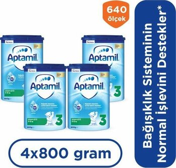 Aptamil 3 Devam Sütü 800 Gr 9-12 Ay Akıllı Kutu X 4 Adet