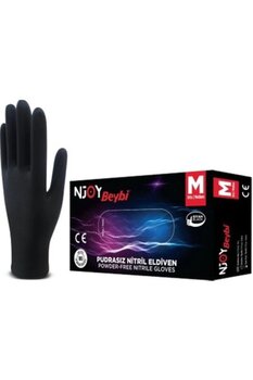 Universal BEYBİ NJOY SİYAH NİTRİL ELDİVEN TEK KULLANIMLIK MEDİUM (PAKET 100 LÜ)