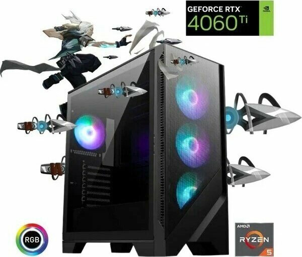 NVIDIA GeForce RTX 4060TI 16GB DDR5 1TB SSD AMD Ryzen 5 7600X Oyun Bilgisayarı