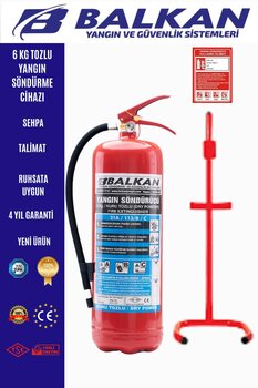 6 Kg Yangın Söndürme Cihazı +Sehpa+Talimat