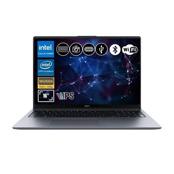 Huawei Matebook D16 2024 İ5-12450H 16Gb Ram 512Gb Ssd 16" Ips Fhd Uzay Grisi Notebook (Mclf-W5651)