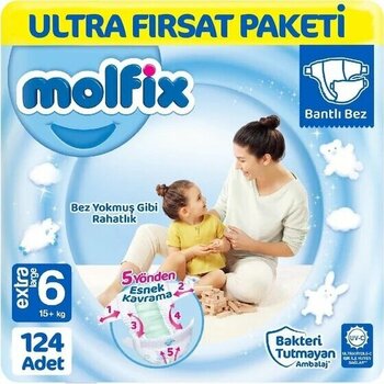Molfix Bebek Bezi 6 Beden Ultra Fırsat Paketi 62 X 2 124 Adet
