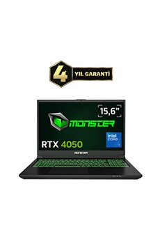 Monster Abra A5 V21.8.4 Intel Core 7 250h 15.6" 16 GB RAM 1 TB SSD Rtx4050 FreeDOS 144Hz Gaming Laptop