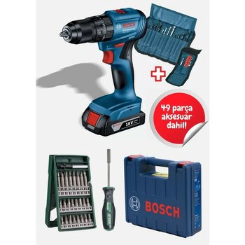 Bosch Şarjlı Darbeli Matkap ve 49 Parça Aksesuar Seti - Seçenek 1