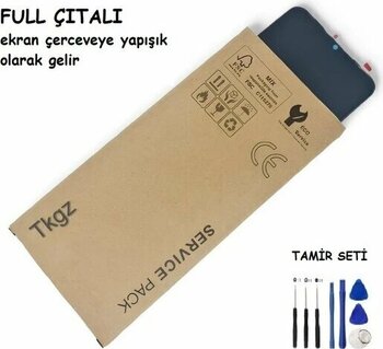 Tkgz Xiaomi Redmi Note 8 Pro Lcd Ekran Dokunmatik Service Pack - Full Çıtalı Kırmızı + Tamir Seti