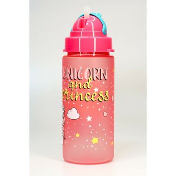 Serenity Haven Çocuk Su Matarası Tritan Pipetli Su Şişesi Boyun Askılı Unicorn Okul Suluğu Bpasız 500ML Pembe T010 - Açık Pembe - 120 ml