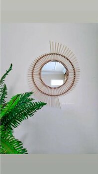BOHEM 60cm Bambu Dekoratif Ayna