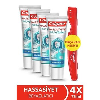 Hassasiyete Pro Çözüm Beyazlatıcı Pro Relief Diş Macunu 75 ml x 4 Adet + Fırça Kabı Hediye